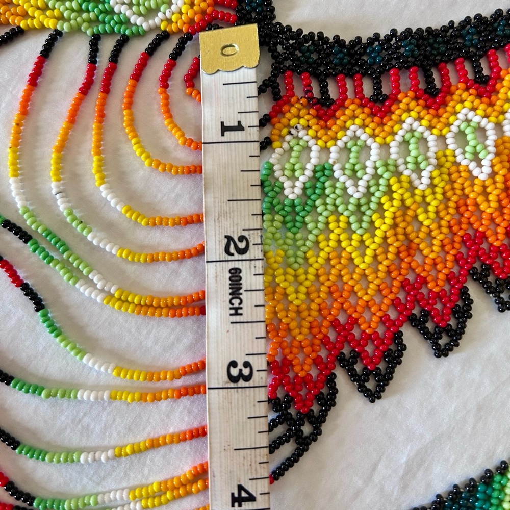 NEW Gorgeous Huichol Seed Bead Necklace Mexican Handmade - Picture 5 of 6